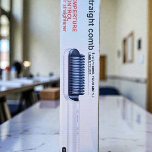 Professional Electric Hair Straightener Brush Heated Comb Straight & Curly Styling Tool