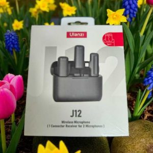 Wireless Lavalier Microphone Dual Ulanji J12 for Video Recording YouTube Podcast Zoom Interview Vlog, 3 Levels Noise Reduction (No Need App/Bluetooth)